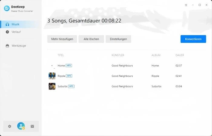 Musik list konvertieren