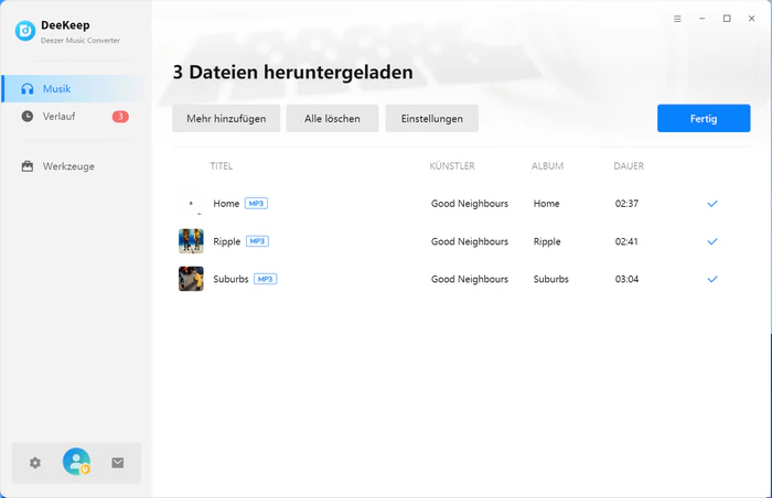 Konvertierung von Deezer Musik in das Hifi-Flac-Format